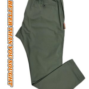 Slim Fit Pure Olive Trouser